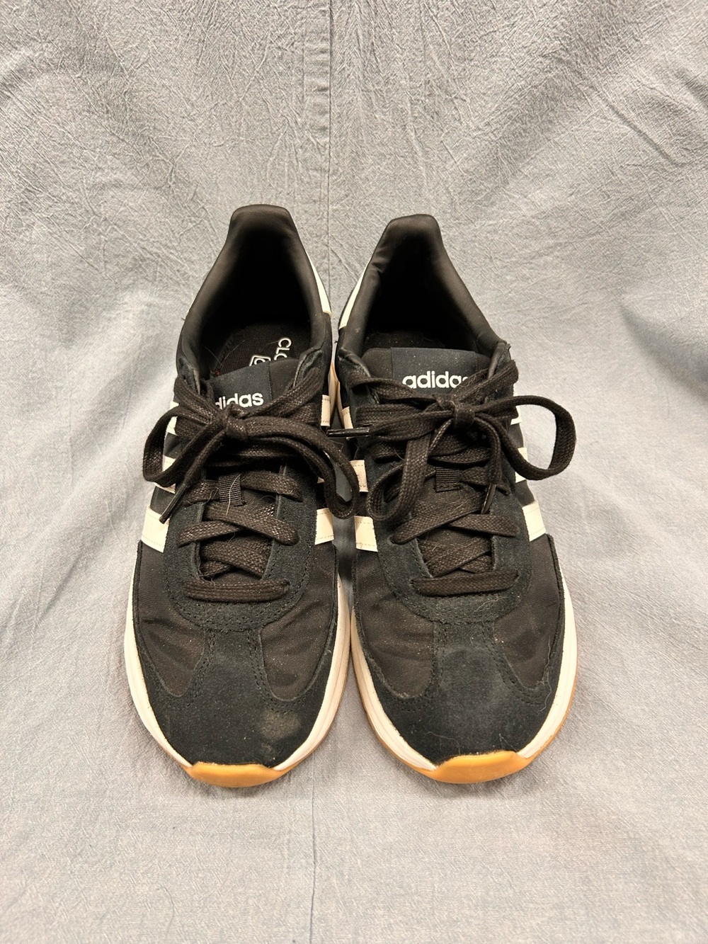 adidas Black and White Low-Top Lace-Up Sneakers